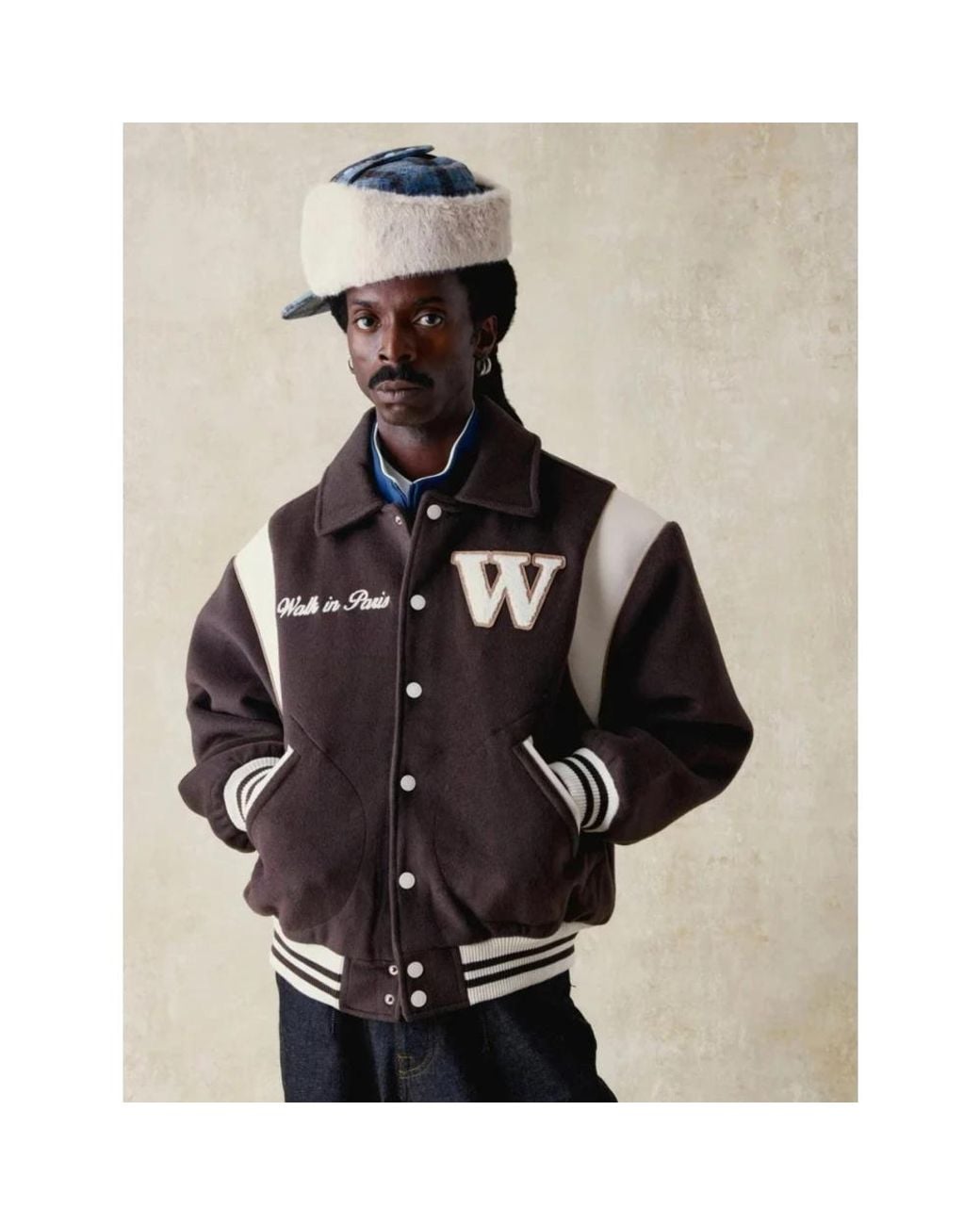 Walk In Paris Brown Bomber Jackets for men