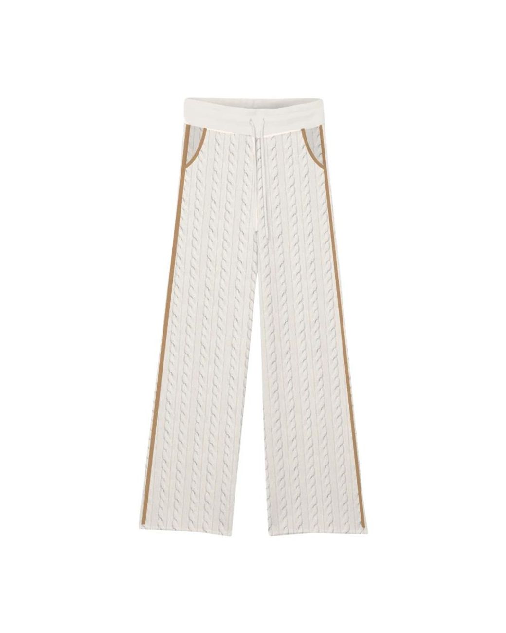 Mc2 Saint Barth White Wide Trousers