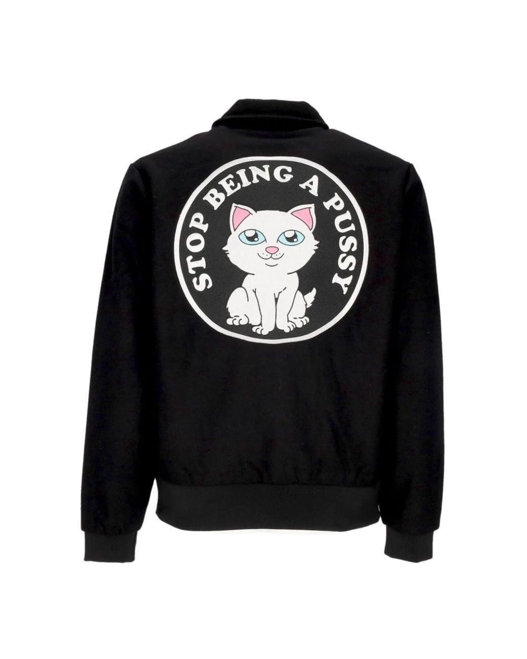 RIPNDIP Jassen ,Zwart ,Wol Varsity Jack Zwart Geborduurd Zachte Pasvorm in het Black voor heren