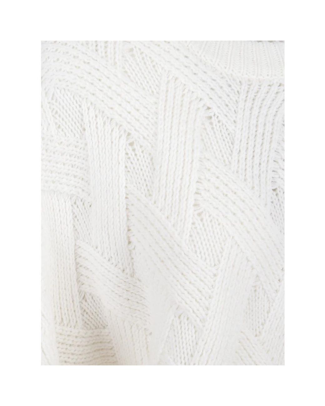 Allude White Round-Neck Knitwear