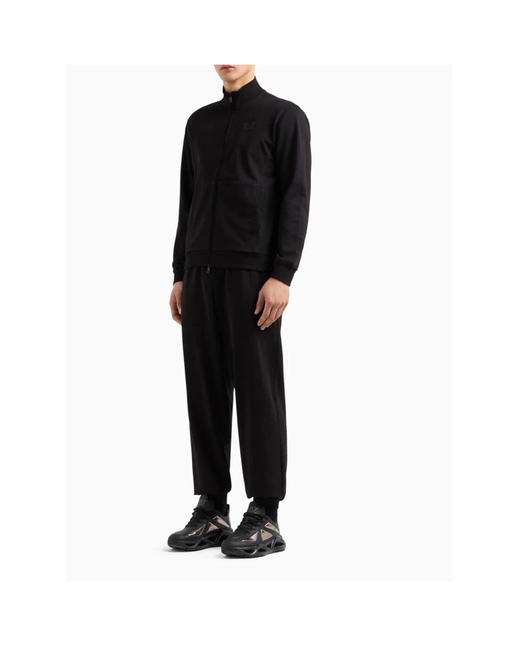 EA7 Fitness ,Zwart ,Katoen Sportief Zwart Trainingspak Set in het Black voor heren