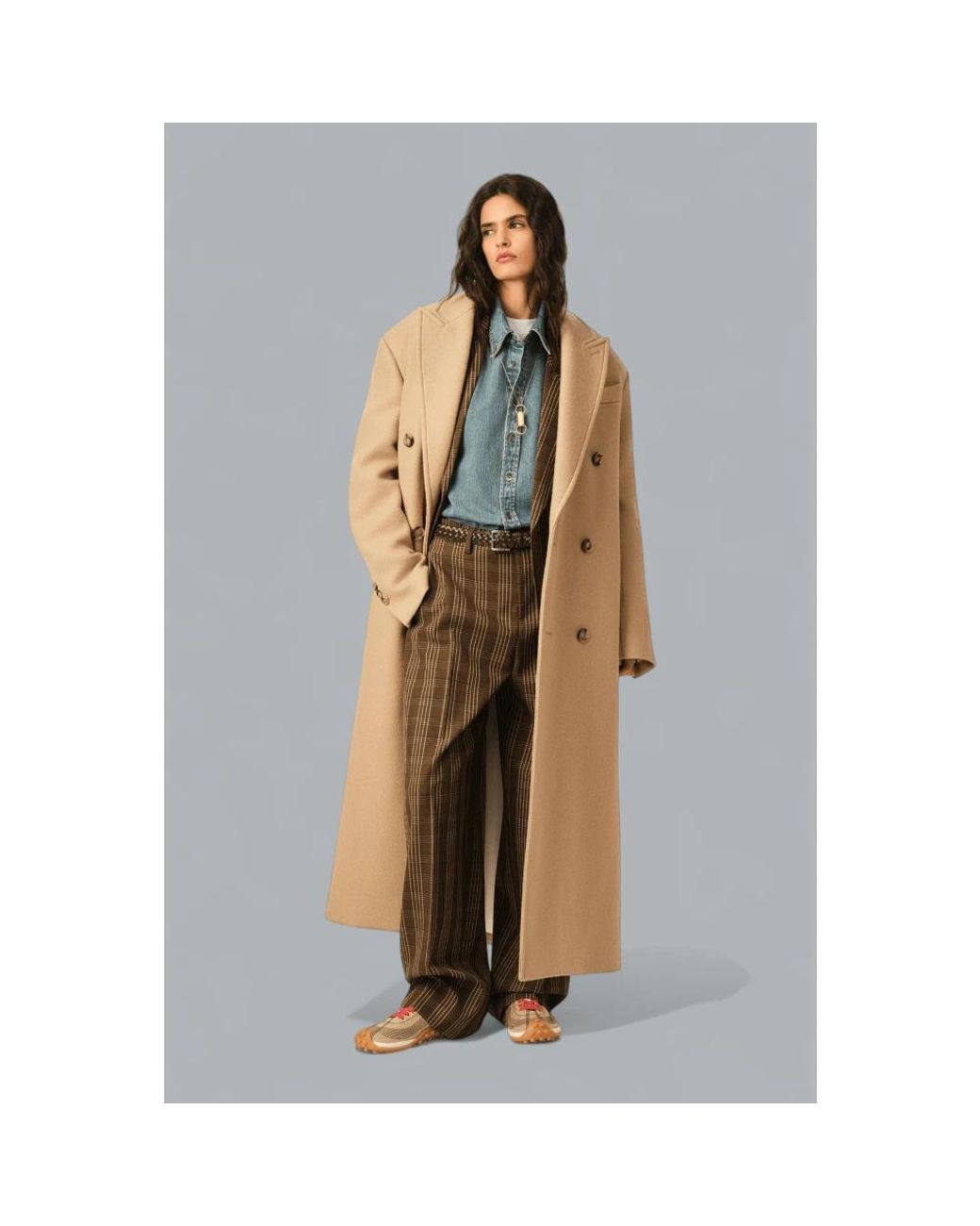 AMI Brown Wide Trousers