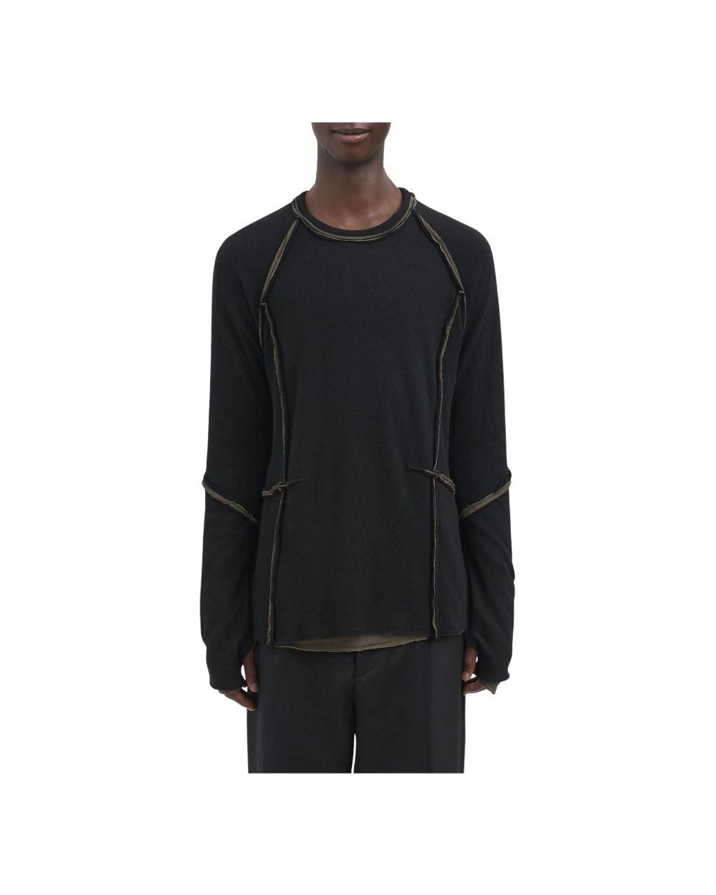 Andrea Ya'aqov Black Round-Neck Knitwear for men
