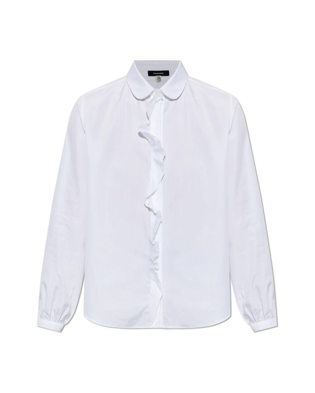 R13 Shrunken Ruffle Shirt in het White
