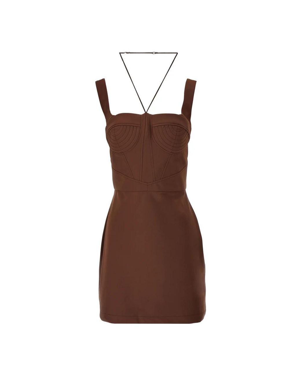 Nensi Dojaka Brown Short Dresses