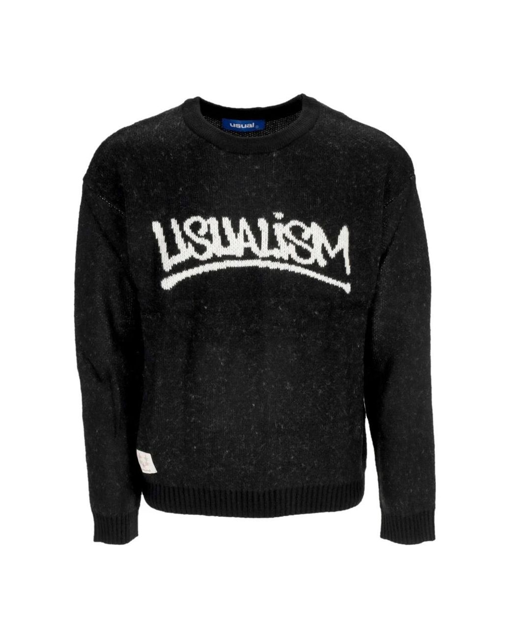 USUAL Black Round-Neck Knitwear for men