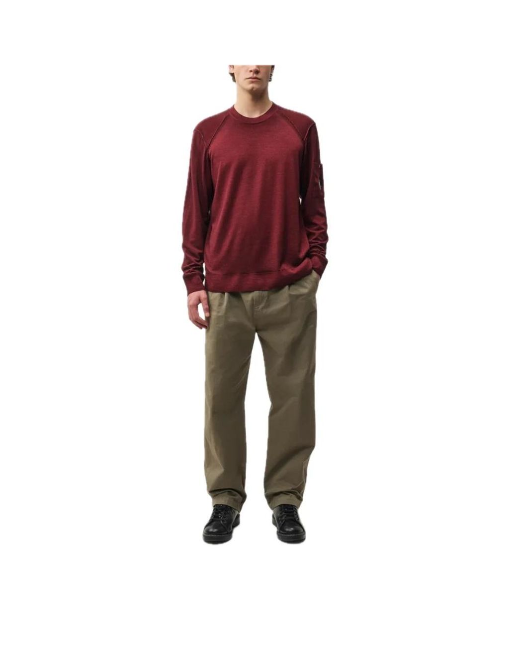 C P Company Red Round-Neck Knitwear for men
