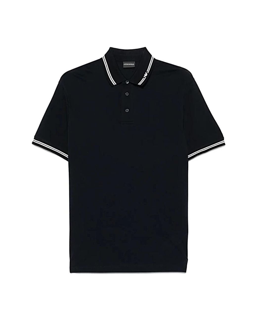 Emporio Armani Black Polo Shirts for men