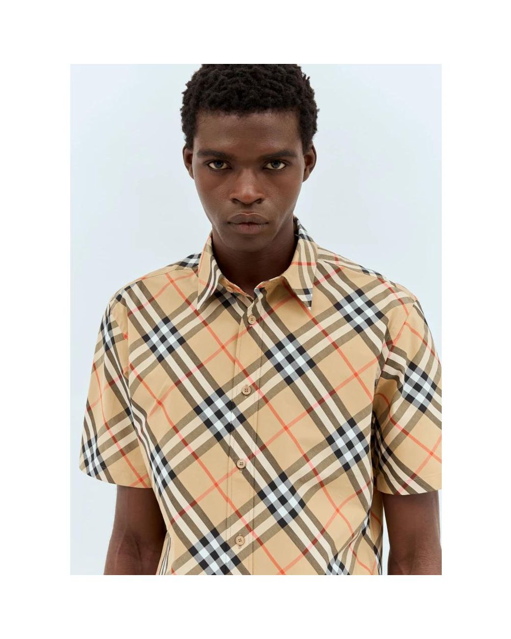 Burberry Metallic Short Sleeve Shirts for men