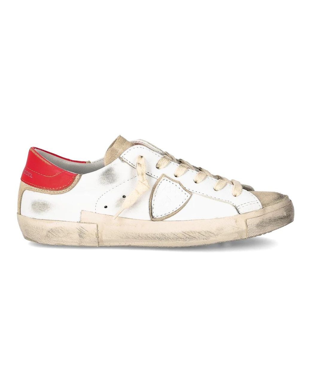 Philippe Model Schoenen ,Wit ,Leer Sneakers Prsx Tennis in het White