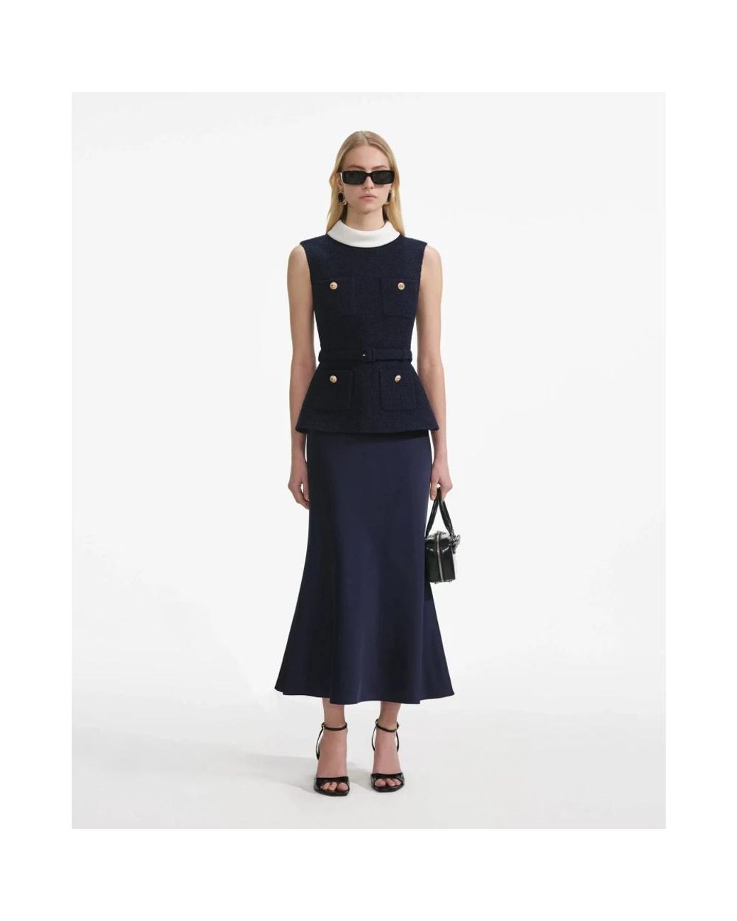 Self-Portrait Blue Midi Dresses