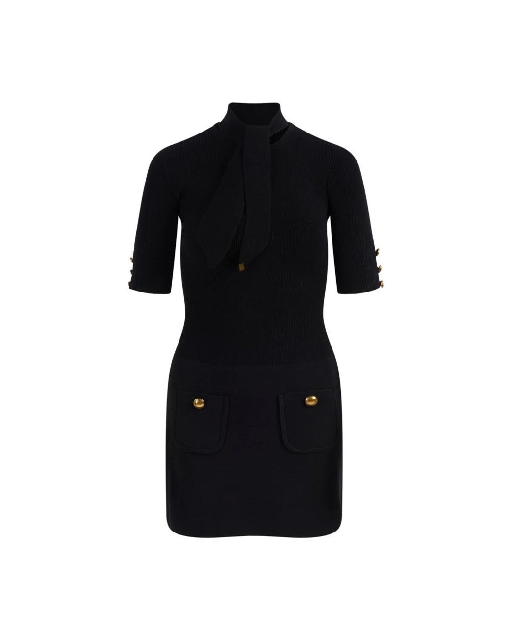 Elisabetta Franchi Black Knitted Dresses