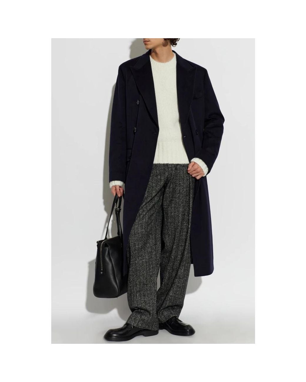 Dolce & Gabbana Blue Double-Breasted Coats for men