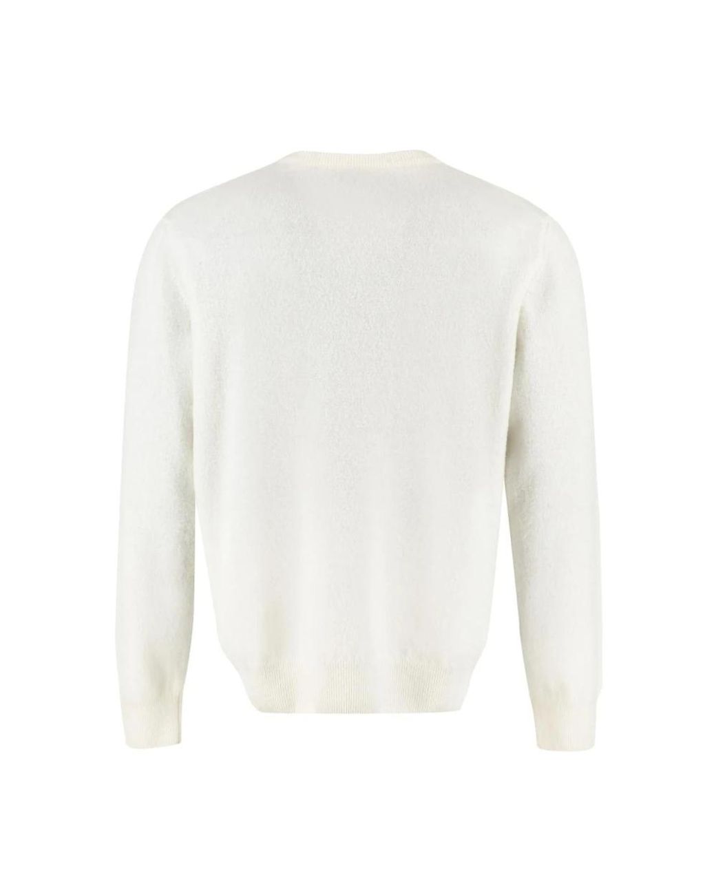 THE (Alphabet) White Round-Neck Knitwear for men