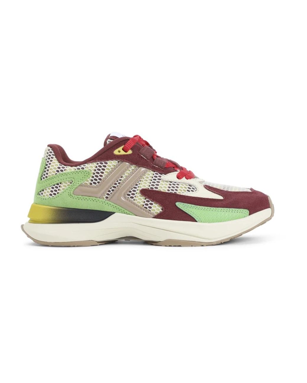 Lanvin Gray Burgundy And Jla Calf Leather Sneakers
