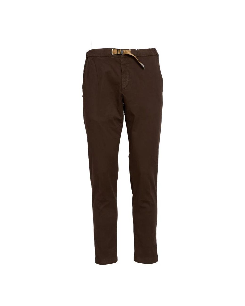 White Sand Brown Slim-Fit Trousers for men
