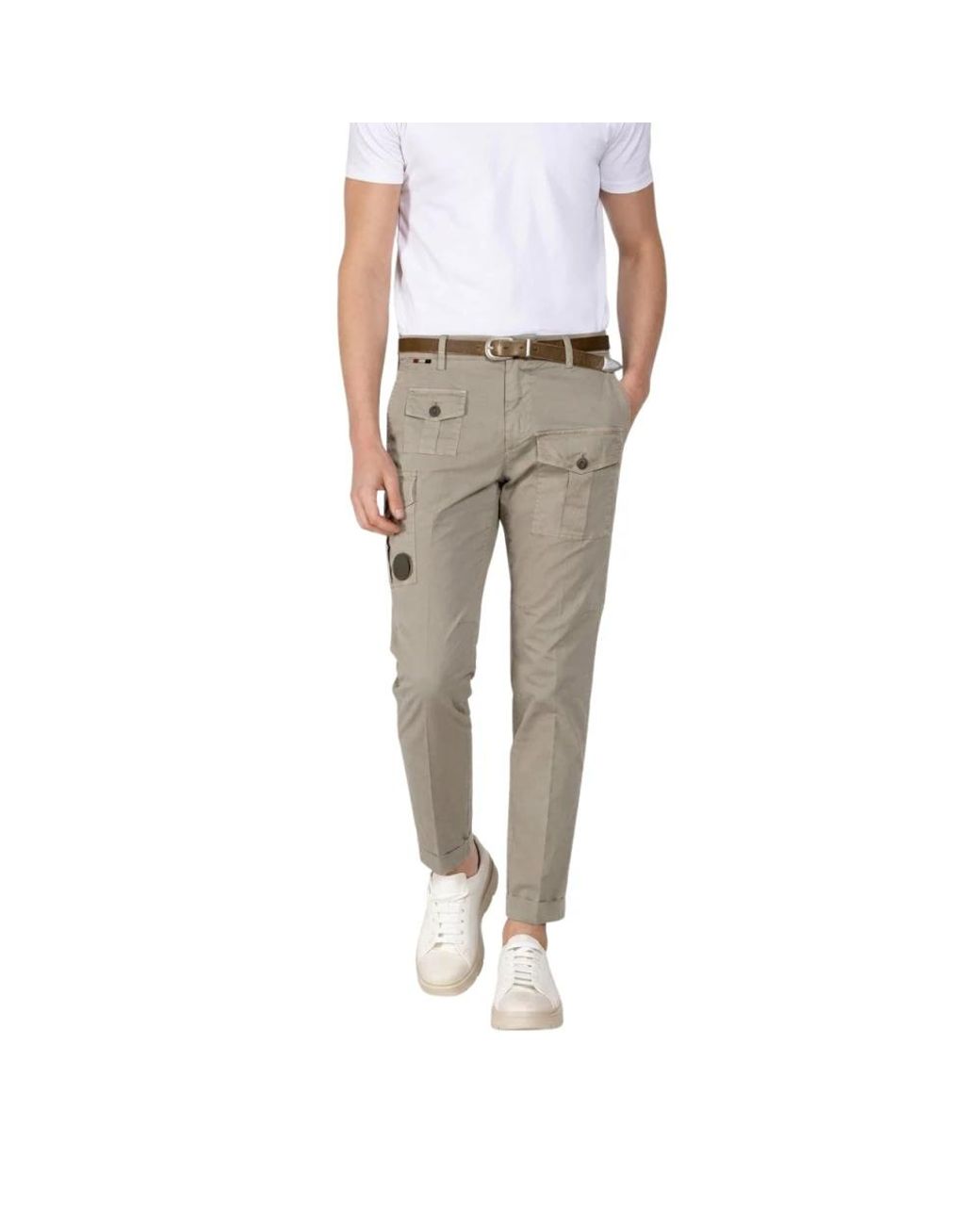 Mason's Gray Slim-Fit Trousers for men