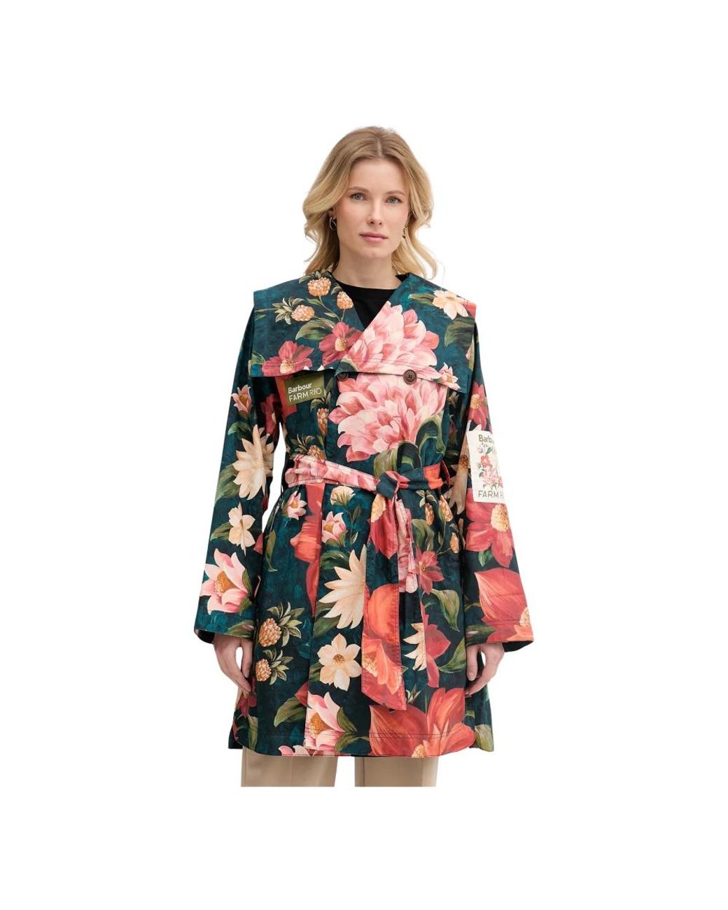 Barbour Gardenia Bloemendruk Trenchcoat in het Multicolor