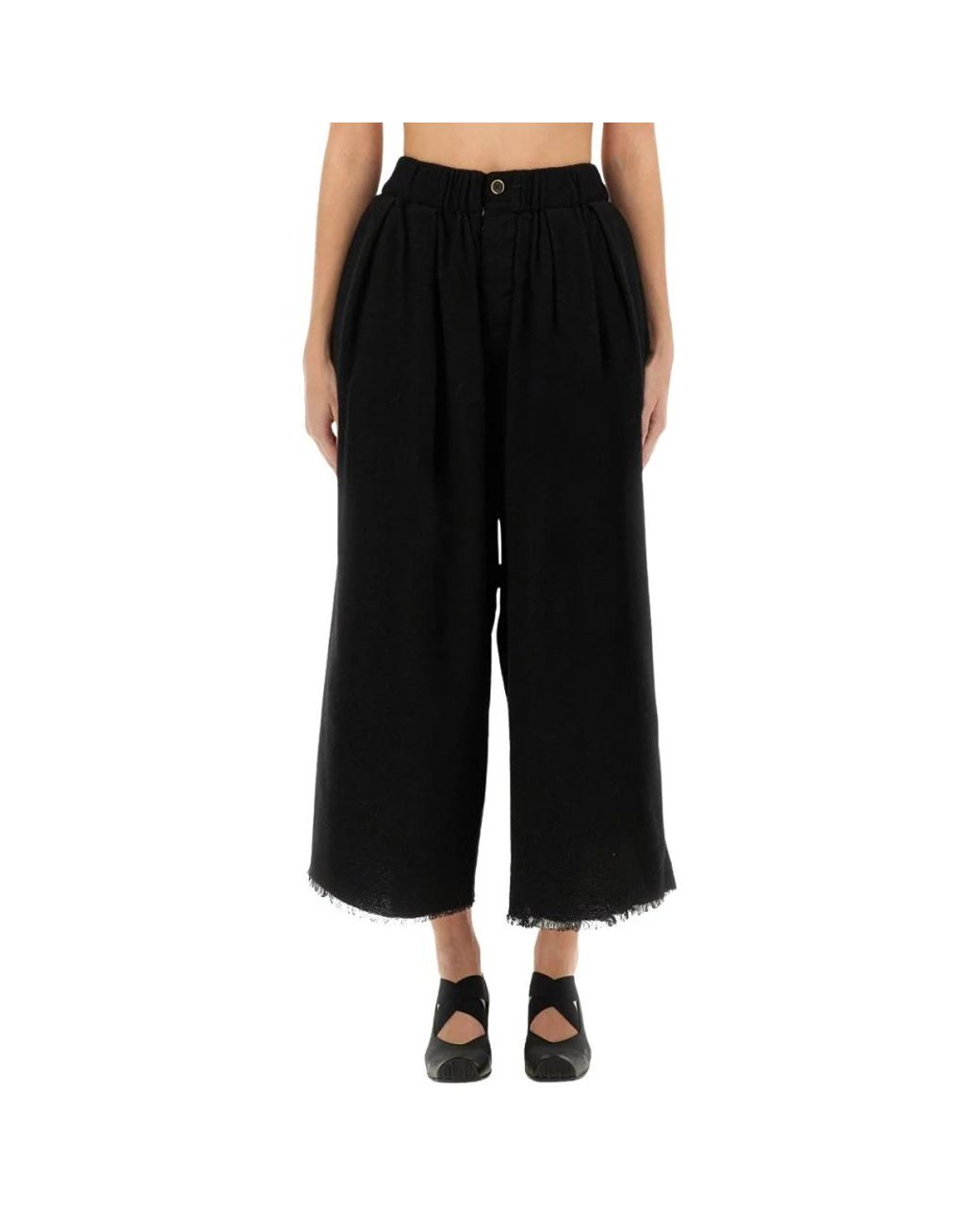 Cropped Trousers Uma Wang de color Black