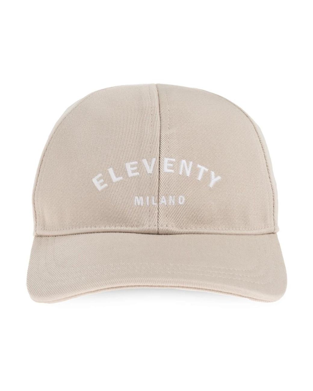 Eleventy Accessoires ,Katoen Pet Met Klep in het Natural voor heren