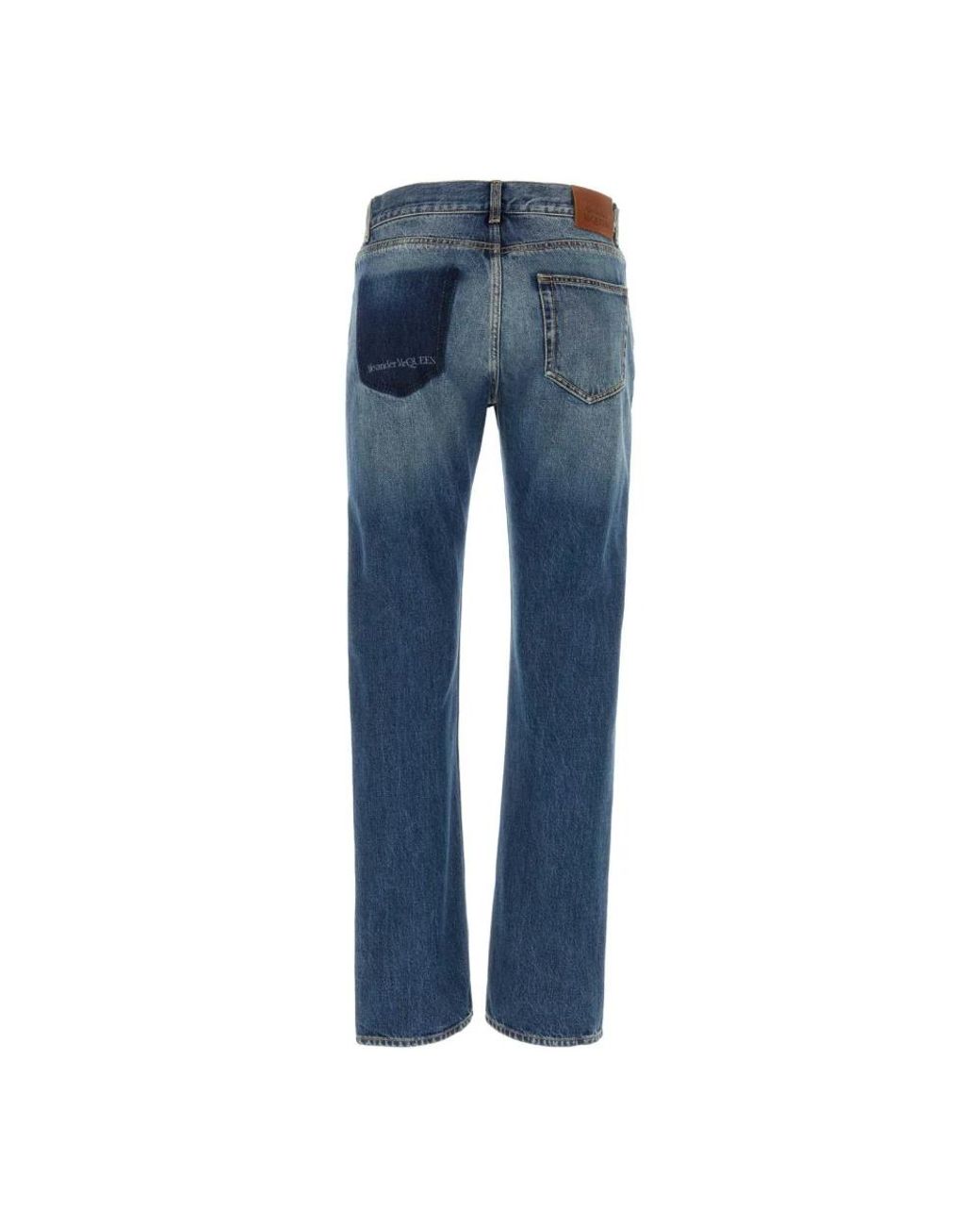 McQueen Blue Straight Fit Jeans for men