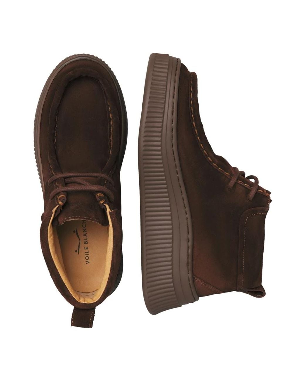 Voile Blanche Brown Lace-Up Boots