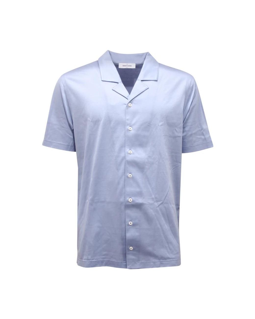 Gran Sasso Blue Short Sleeve Shirts for men