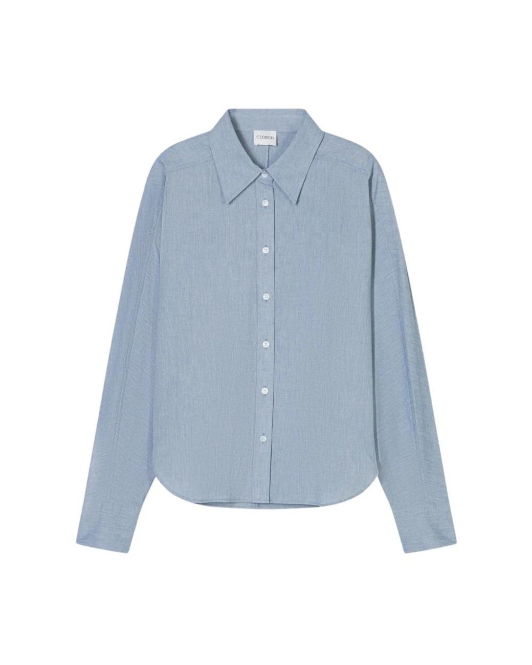 Closed Blue Batwing Baumwollhemd
