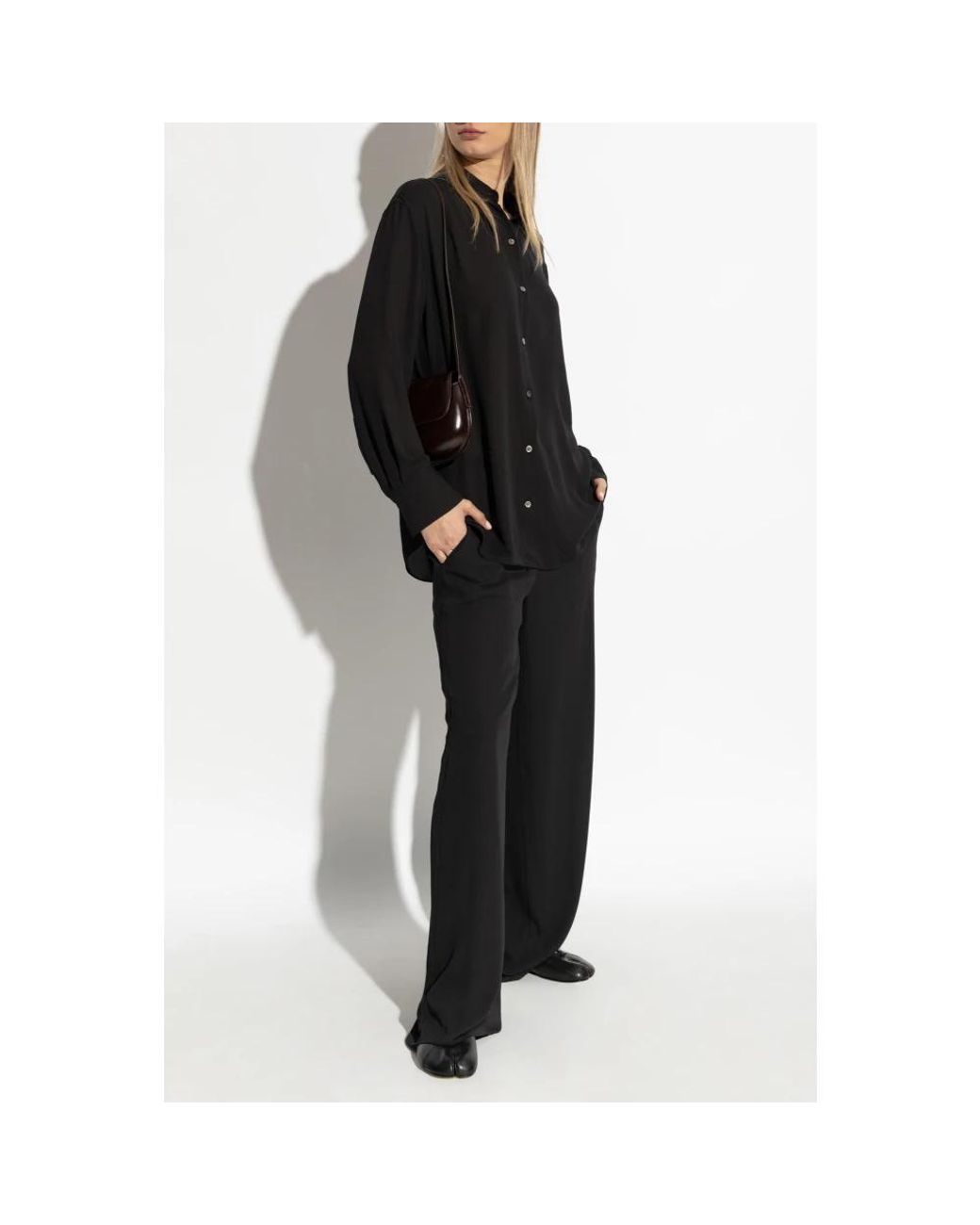 Theory Black Wide Trousers