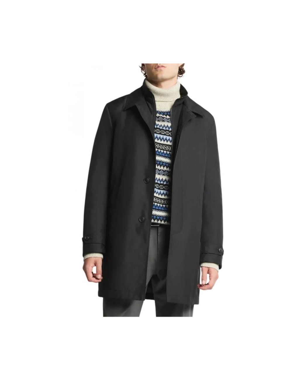 Fay Black Single-Breasted Coats for men