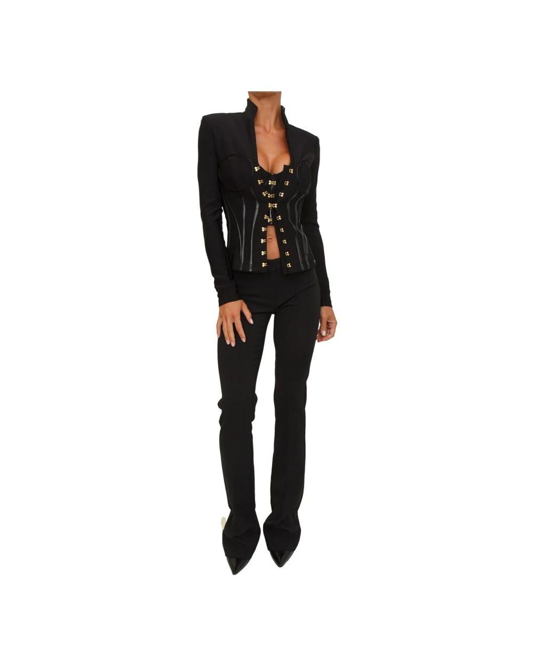 Elisabetta Franchi Black Straight Trousers
