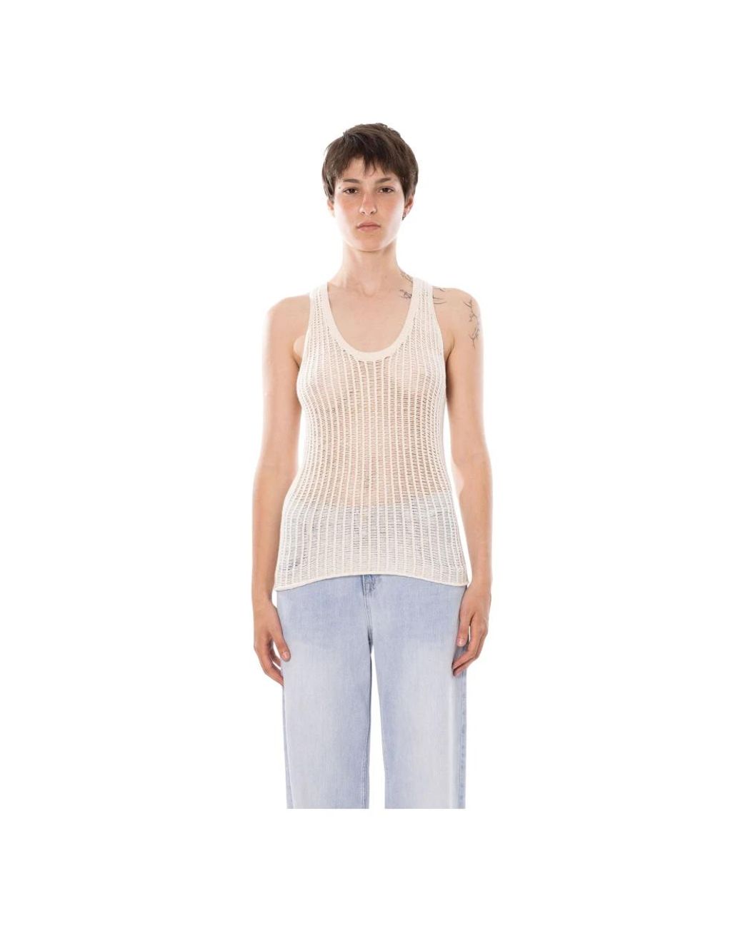 Sleeveless Tops CYCLE de color White