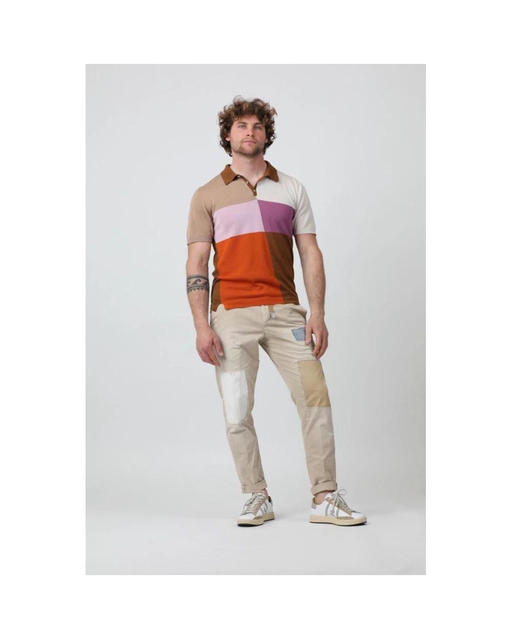White Sand Natural Slim-Fit Trousers for men