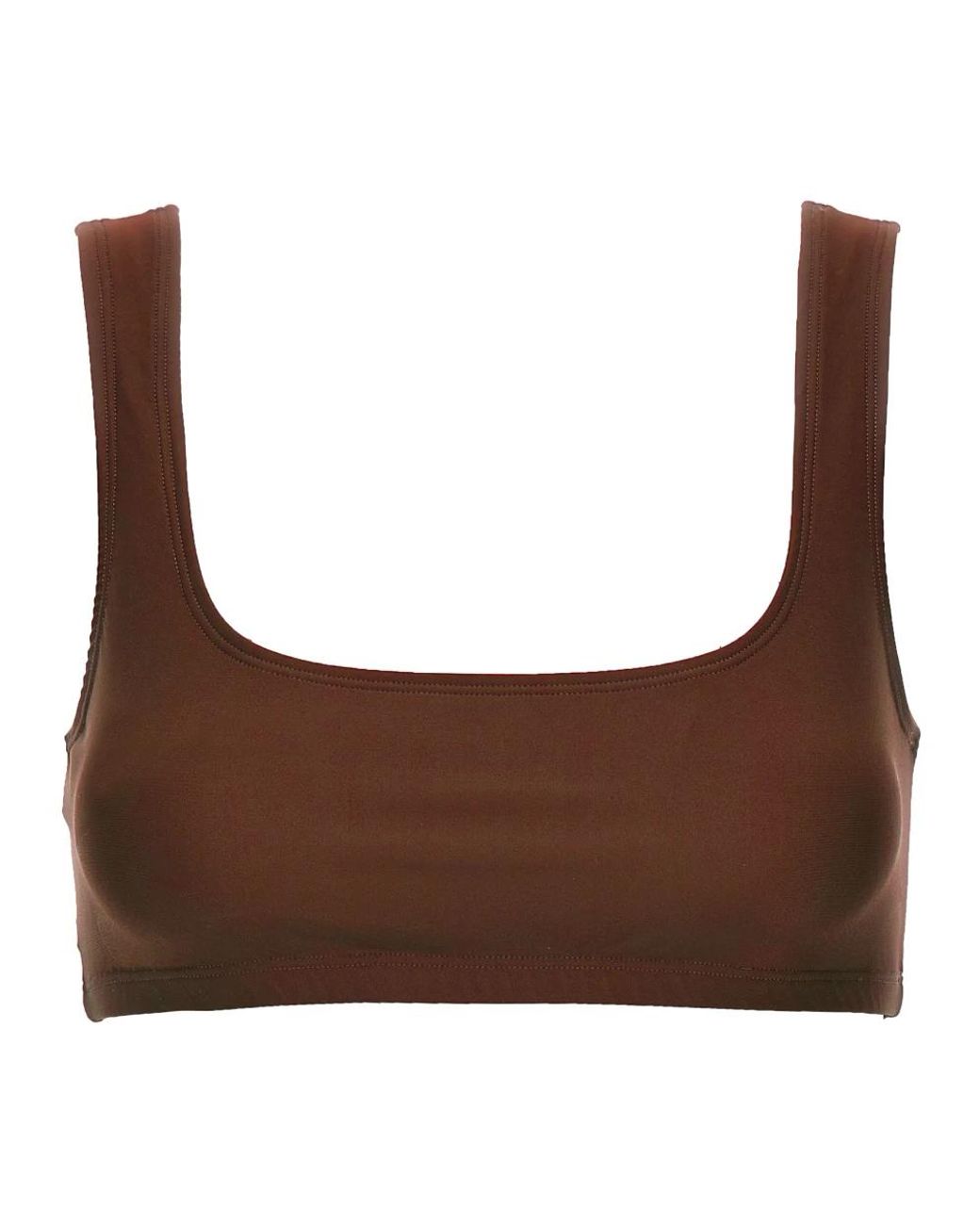 ANDAMANE Brown Sleeveless Tops