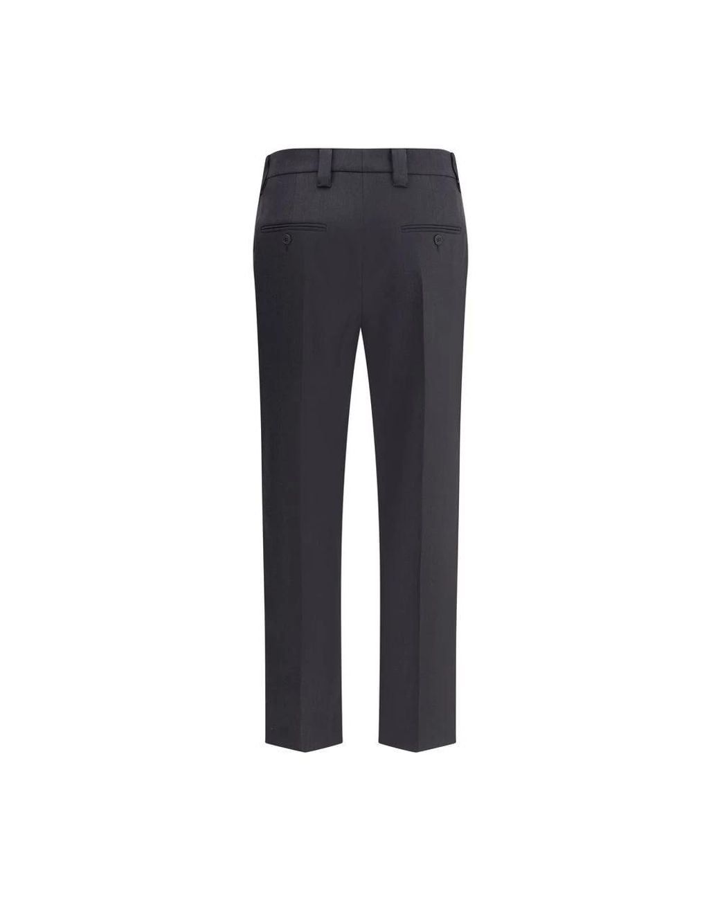 Prada Blue Gray Fleece Wool Dress Pants