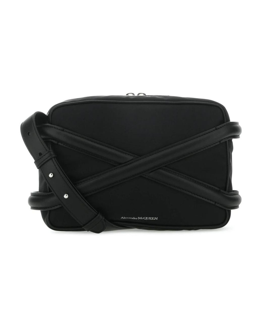 McQueen Black Cross Body Bags for men