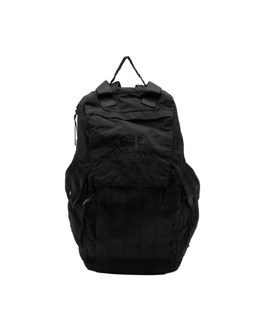 C P Company Black Branded Backpack for men