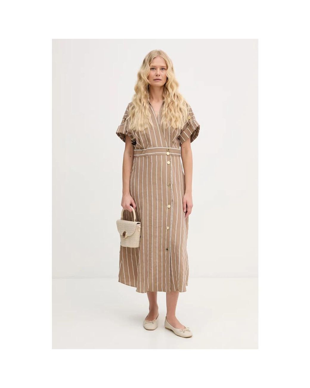 Lola Casademunt Brown Midi Hemdkleid
