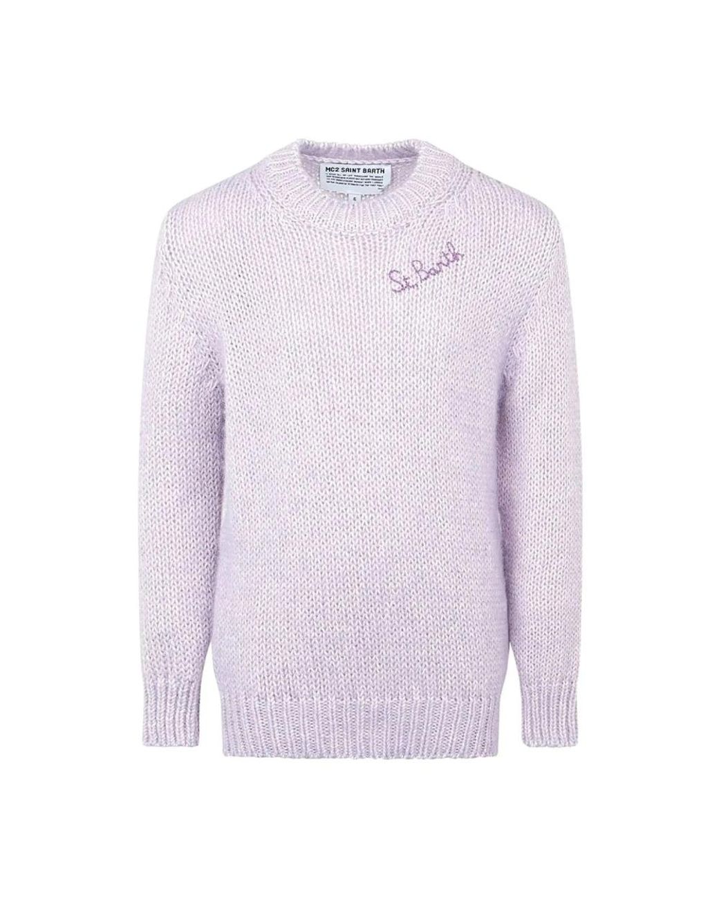 Mc2 Saint Barth Purple Round-Neck Knitwear