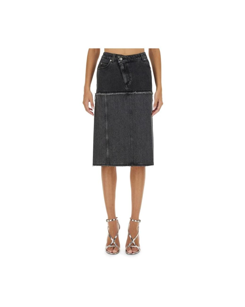 McQueen Black Denim Skirts