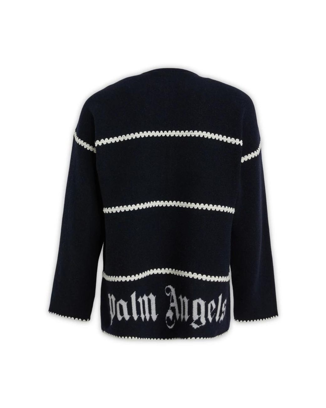 Palm Angels Black Round-Neck Knitwear for men