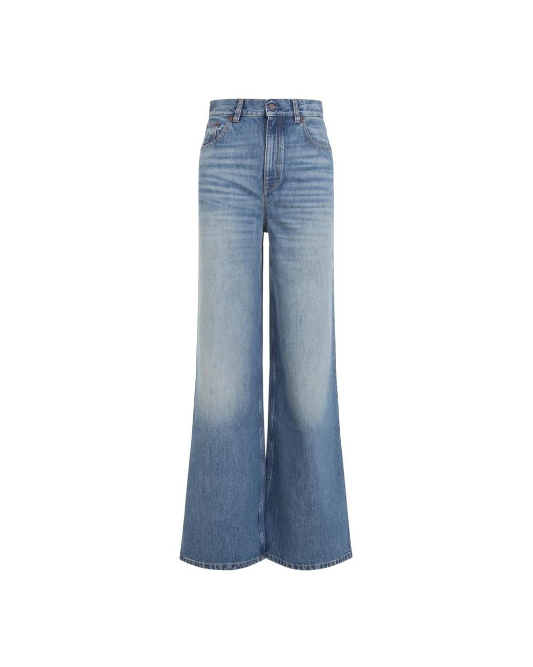 Chloé Jeans ,Blauw ,Katoen High-Rise Wide-Leg Jeans in het Blue