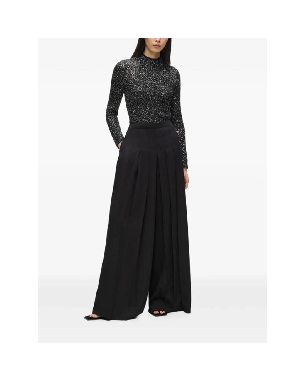 Karl Lagerfeld Black Wide Trousers