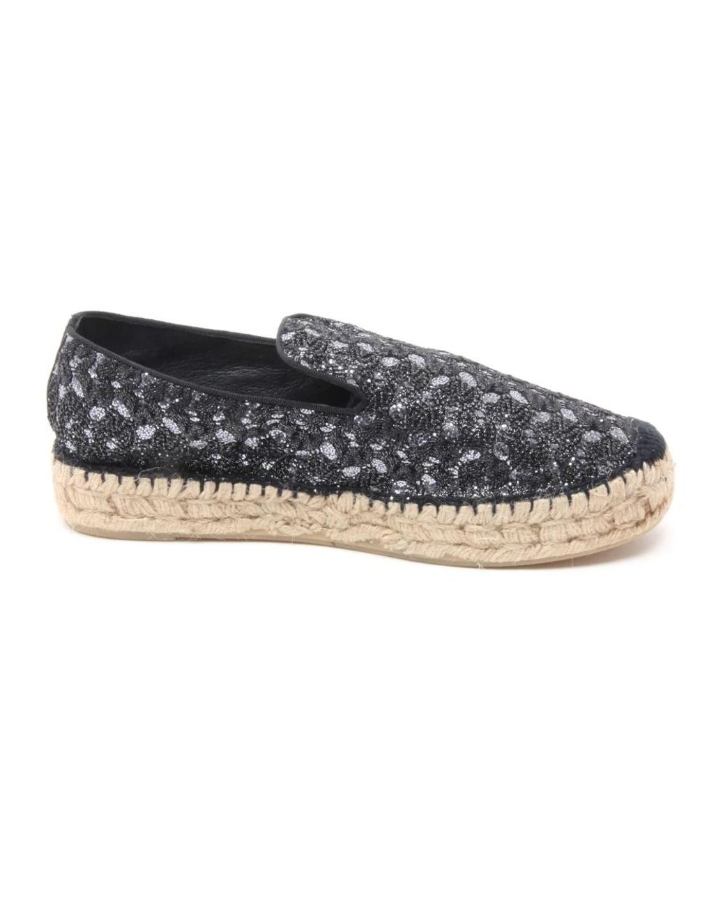 Ash Schoenen ,Zwart ,Donkergrijze Espadrilles Schoen Met Sleehak in het Blue