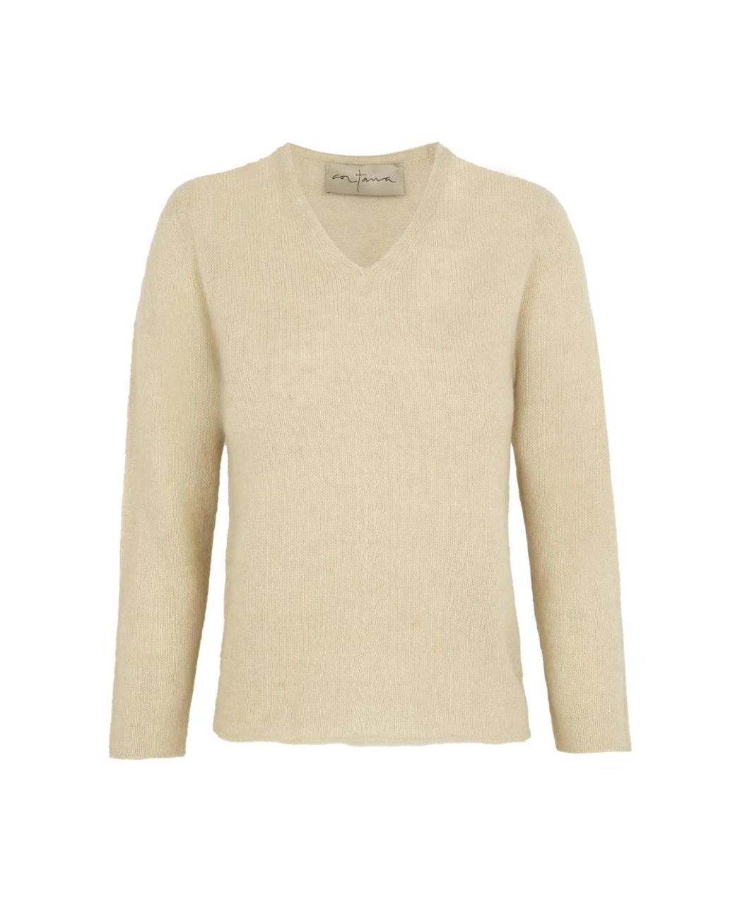 Cortana Natural V-Neck Knitwear