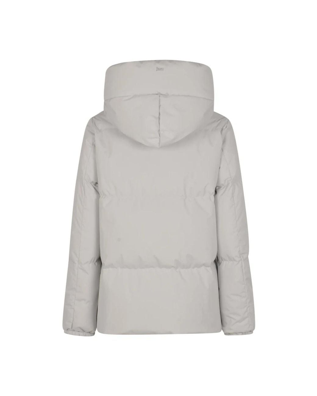 Herno Gray Logo-Print Padded Jacket