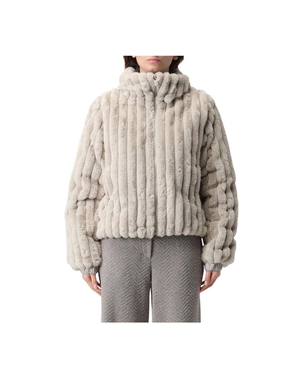 Save The Duck Brown Faux Fur & Shearling Jackets