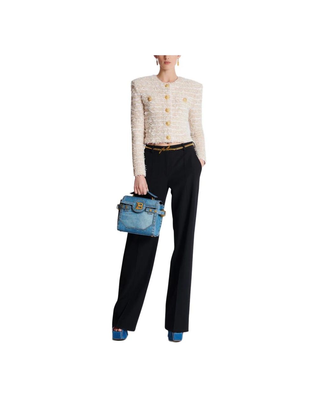 Tweed Jackets Balmain de color Natural