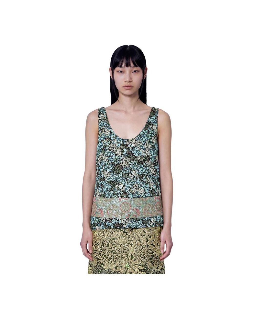Dries Van Noten Blue Sleeveless Tops