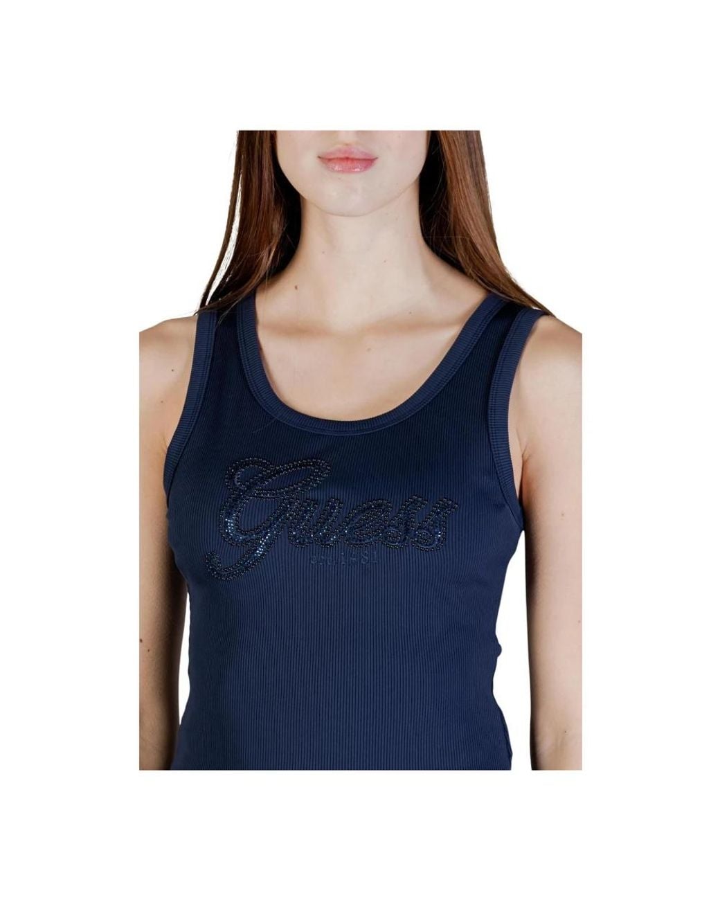 Guess Blue Sleeveless Tops